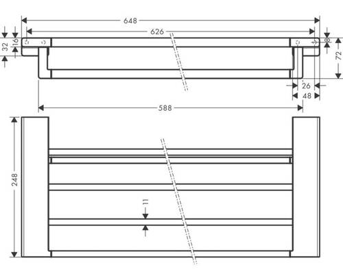 Hansgrohe AddStoris Raflı Havluluk Mat SiyahKrom 41751340 - 2