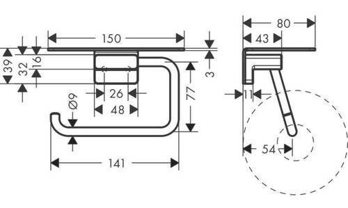 Hansgrohe AddStoris Raflı Tuvalet Kağıtlığı Mat Bronz 41772140 - 2