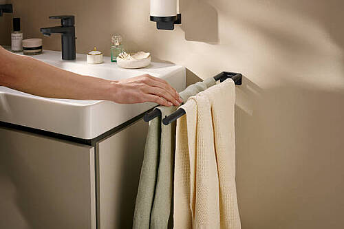 Hansgrohe AddStoris S İkili Havluluk Mat Siyah 41787670 - 2