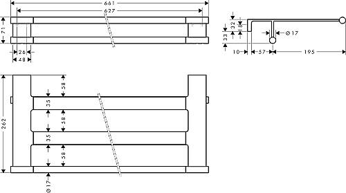 Hansgrohe AddStoris S Raflı Havluluk Mat SiyahKrom 41781340 - 2