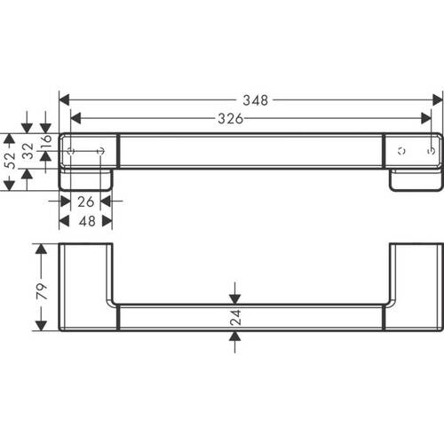 Hansgrohe AddStoris Tutunma Barı Mat SiyahKrom 41744340 - 2