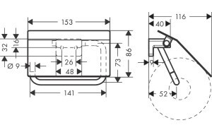 Hansgrohe AddStoris Tuvalet Kağıtlığı Kapaklı Mat SiyahKrom 41753340 - 2