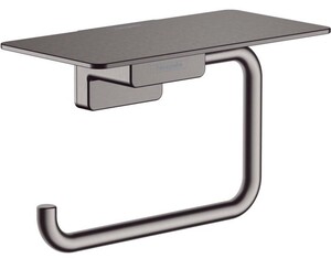 Hansgrohe AddStoris Tuvalet Kağıtlığı Raflı Mat SiyahKrom 41772340 - Hansgrohe