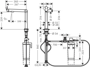 Hansgrohe Aqittura M91 Arıtmalı Eviye Bataryası 1jet 76802000 - 2