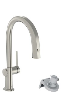 Hansgrohe Aqittura M91 Arıtmalı Eviye Bataryası Çekilebilir Gaga 1Jet Paslanmaz Çelik 76803800 