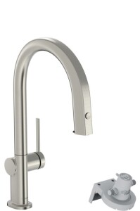 Hansgrohe Aqittura M91 Arıtmalı Eviye Bataryası Çekilebilir Gaga 1jet sBox Paslanmaz Çelik 76826800 