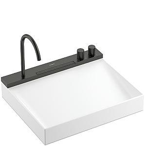 Hansgrohe Avalegra AquaUnit Bataryalı Lavabo 58 cm Mat SiyahKrom 22472340 - Hansgrohe