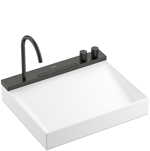 Hansgrohe Avalegra AquaUnit Bataryalı Lavabo 58 cm Mat SiyahKrom 22472340 - 1