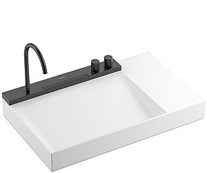 Hansgrohe Avalegra AquaUnit Bataryalı Lavabo 78 cm Mat SiyahKrom 22473340 - Hansgrohe