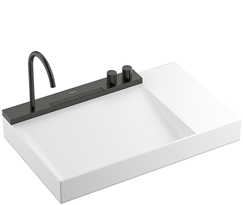 Hansgrohe Avalegra AquaUnit Bataryalı Lavabo 78 cm Mat SiyahKrom 22473340 - 1