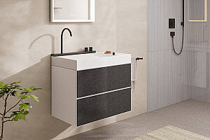 Hansgrohe Avalegra AquaUnit Bataryalı Lavabo 78 cm Mat SiyahKrom 22473340 - 2