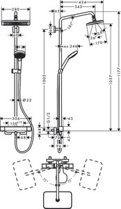 Hansgrohe Croma E Termostatik Duş Kolonu 27630000 - 3