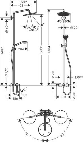 Hansgrohe Croma Select Duş Kolonu 26792000 - 2