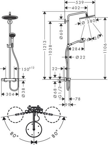 Hansgrohe Croma Select Termostatik Duş Kolonu Mat Beyaz 26890700 - 2