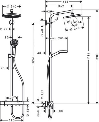 Hansgrohe Crometta S Termostatik Duş Kolonu 27267000 - 3