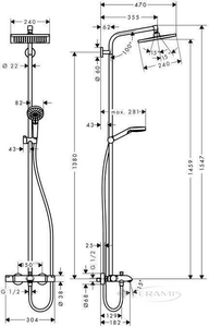 Hansgrohe Crometta Termostatik Duş Kolonu 27298000 - 2