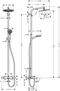 Hansgrohe Crometta Termostatik Duş Kolonu 27320000 - 2