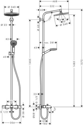 Hansgrohe Crometta Termostatik Duş Kolonu 27320000 - 2