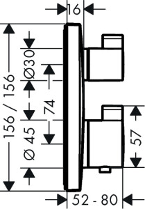 Hansgrohe Ecostat Square Termostatik Banyo Bataryası 2 Çıkış 15714000 - 2