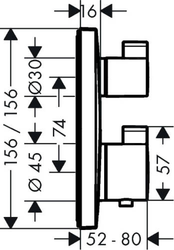 Hansgrohe Ecostat Square Termostatik Banyo Bataryası 2 Çıkış Mat Beyaz 15714700 - 2