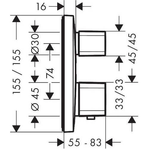 Hansgrohe Ecostat Termostatik Ankastre Banyo Bataryası 15708000 - 2