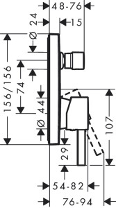 Hansgrohe Finoris Ankastre Banyo Bataryası Mat Beyaz 76415700 - 2