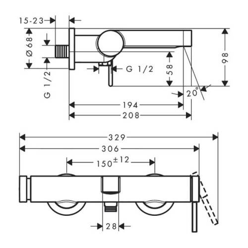 Hansgrohe Finoris Banyo Bataryası 76420000 - 2