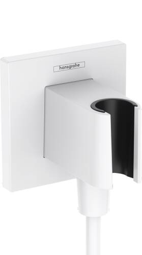 Hansgrohe FixFit E Kare Duş askılı çıkış dirseği Mat Beyaz 26889700 - 1