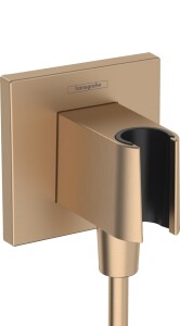 Hansgrohe FixFit E Kare Duş askılı çıkış dirseği Mat Bronz 26889140 - 1