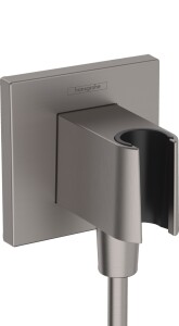 Hansgrohe FixFit E Kare Duş askılı çıkış dirseği Mat Siyah Krom 26889340 - 1