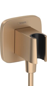 Hansgrohe FixFit Q Duş askılı çıkış dirseği Mat Bronz 26887140 - 1