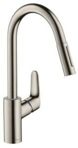 Hansgrohe Focus M41 Eviye Bataryası Çekilebilir Gaga 2 Akışlı Paslanmaz Çelik 31815800 - 1