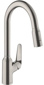 Hansgrohe Focus M42 Eviye Bataryası Çekilebilir Gaga 2 Akışlı, sBox Paslanmaz Çelik 71820800 - 1