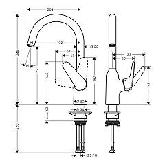 Hansgrohe Focus M42 Eviye Bataryası Paslanmaz Çelik 71802800 - 2