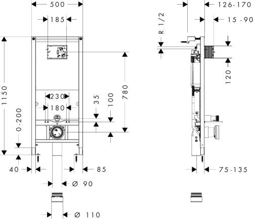 Hansgrohe iFrame Universal Gömme Rezervuar Alçıpan Tipi 01022180 - 2