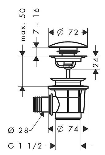 Hansgrohe Küvet Bas-Aç Gider Seti 50107000 - 2