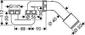 Hansgrohe Küvet Sifonu 56373000 - 2