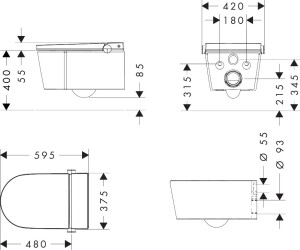 Hansgrohe LavaPura Element S Akıllı Asma Klozet Seti Beyaz 63021450 - 6