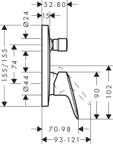 Hansgrohe Logis Ankastre Banyo Bataryası 71405000 - 2