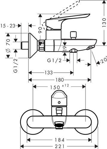 Hansgrohe Logis E Banyo Bataryası 71415000 - 2