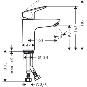 Hansgrohe Logis Lavabo Bataryası Bas-Aç Gider Setli 71107000 - 2