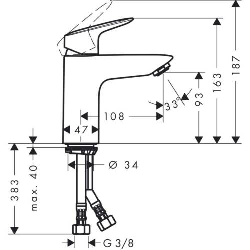 Hansgrohe Logis Lavabo Bataryası Bas-Aç Gider Setli 71107000 - 2