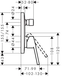 Hansgrohe Logis Loop Ankastre Banyo Bataryası 71264000 - 2