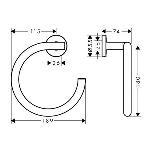 Hansgrohe Logis Universal Halka Havluluk 41724000 - 2