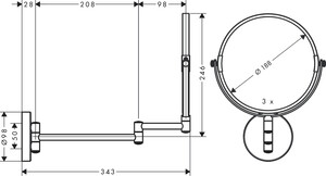 Hansgrohe Logis Universal Makyaj Aynası Krom 73561000 - 2