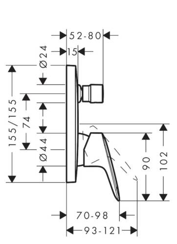 Hansgrohe Metris Ankastre Banyo Bataryası 31454000 - 2