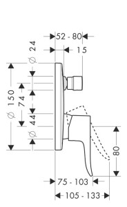 Hansgrohe Metris Ankastre Banyo Bataryası 31493000 - 2