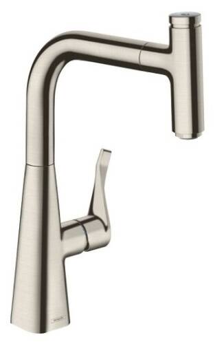 Hansgrohe Metris M71 Eviye Bataryası Çekilebilir Gaga Paslanmaz Çelik 14857800 - 1