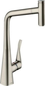 Hansgrohe Metris M71 Eviye Bataryası Çekilebilir Gaga Paslanmaz Çelik 14884800 - 1