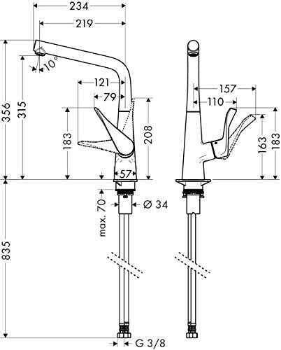 Hansgrohe Metris M71 Eviye Bataryası 14822000 - 2